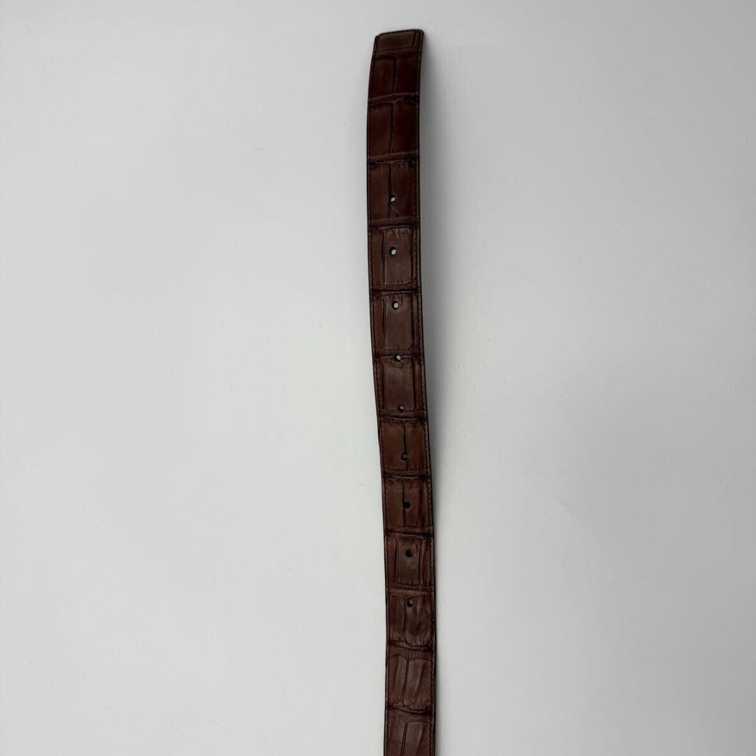 未使用 ボッテガヴェネタ クロコダイル ベルト ブラウン系 メンズ SS032