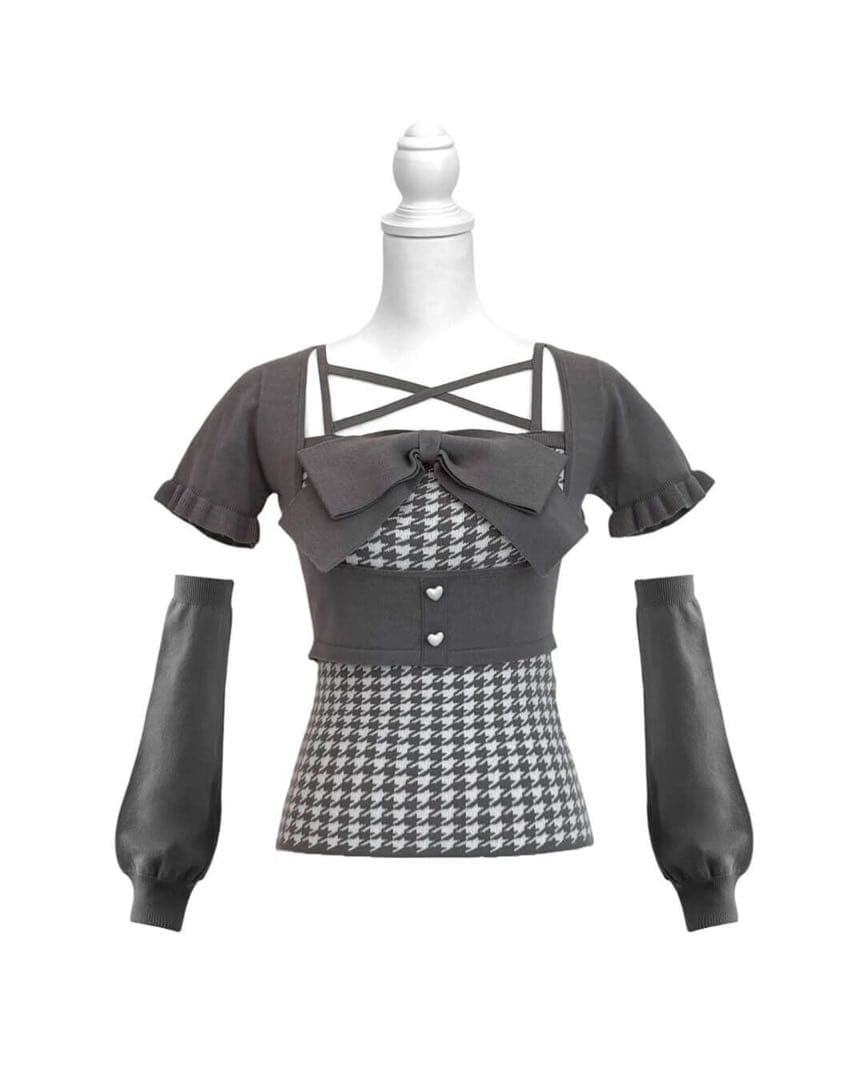 【新品タグ付き】HONEY MEW ビッグリボンアンサンブルトップス