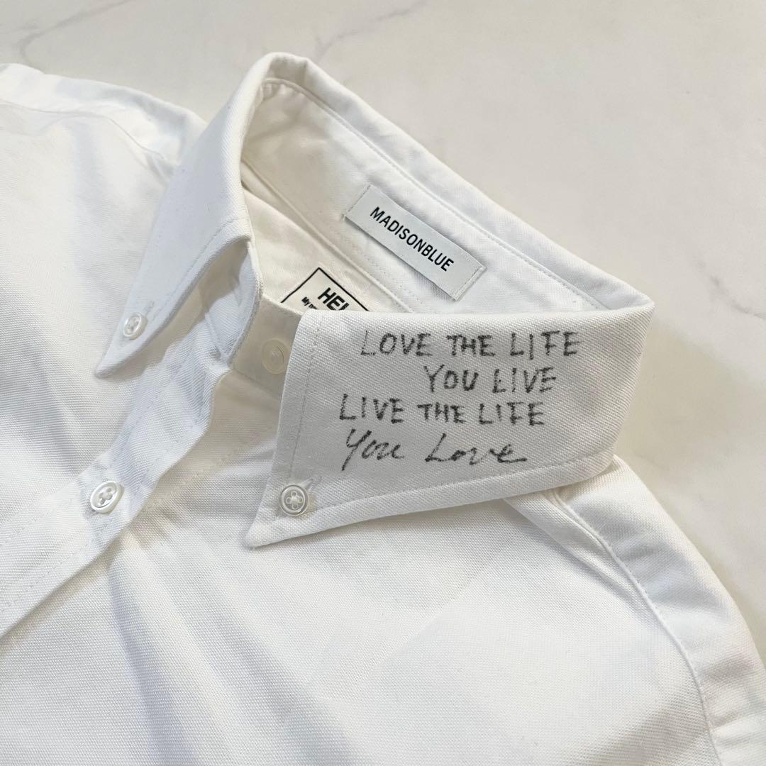 美品　希少サイズ　マディソンブルー　メッセージシャツ　ボタンダウン　02サイズ