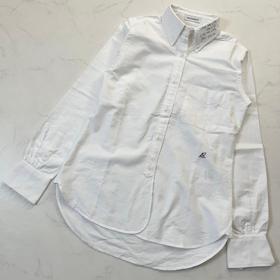 美品　希少サイズ　マディソンブルー　メッセージシャツ　ボタンダウン　02サイズ