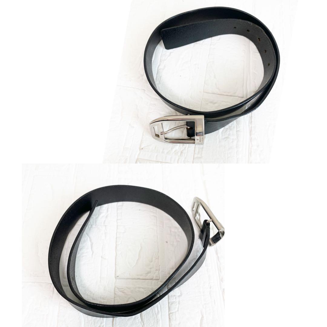 GUCCI グッチ　ベルト　ブラック　シルバー