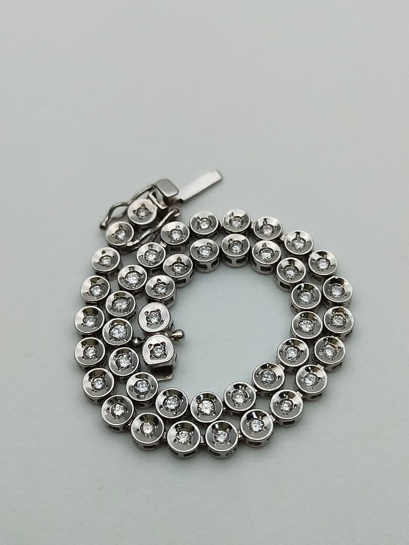 pt850 天然ダイヤモンド テニスブレス 1ct 1カラット プラチナ