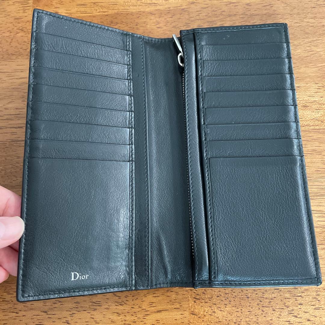 ChristianDior ディオール財布メンズブラックレザー長財布