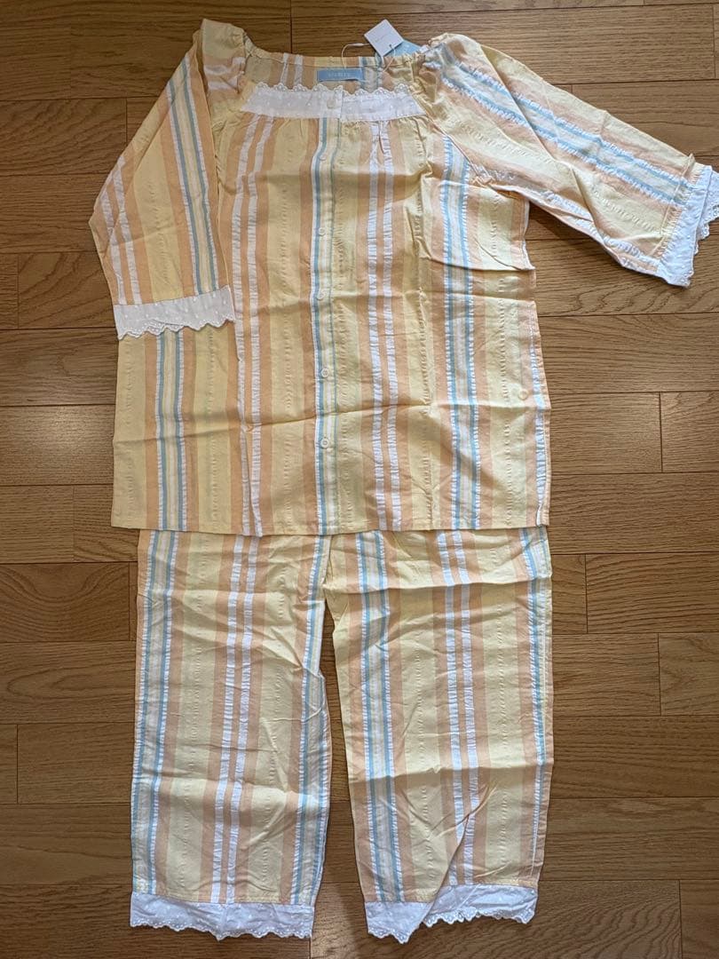 KID BLUE イエロー ストライプ パジャマ 新品未使用タグ付き