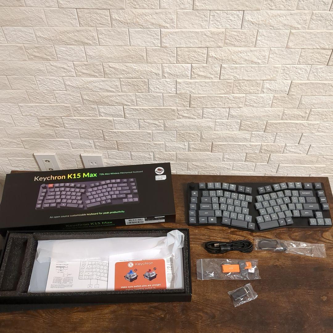 新品同様 Keychron K15 Max RGB ホットスワップ対応　茶軸
