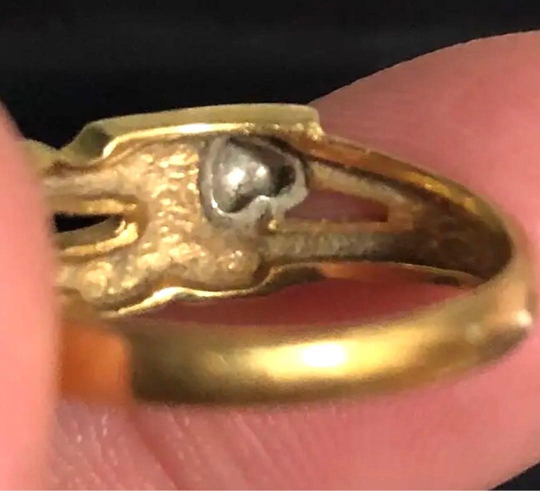 ゴールド シンプルリング　レディース　ハート付き 18k