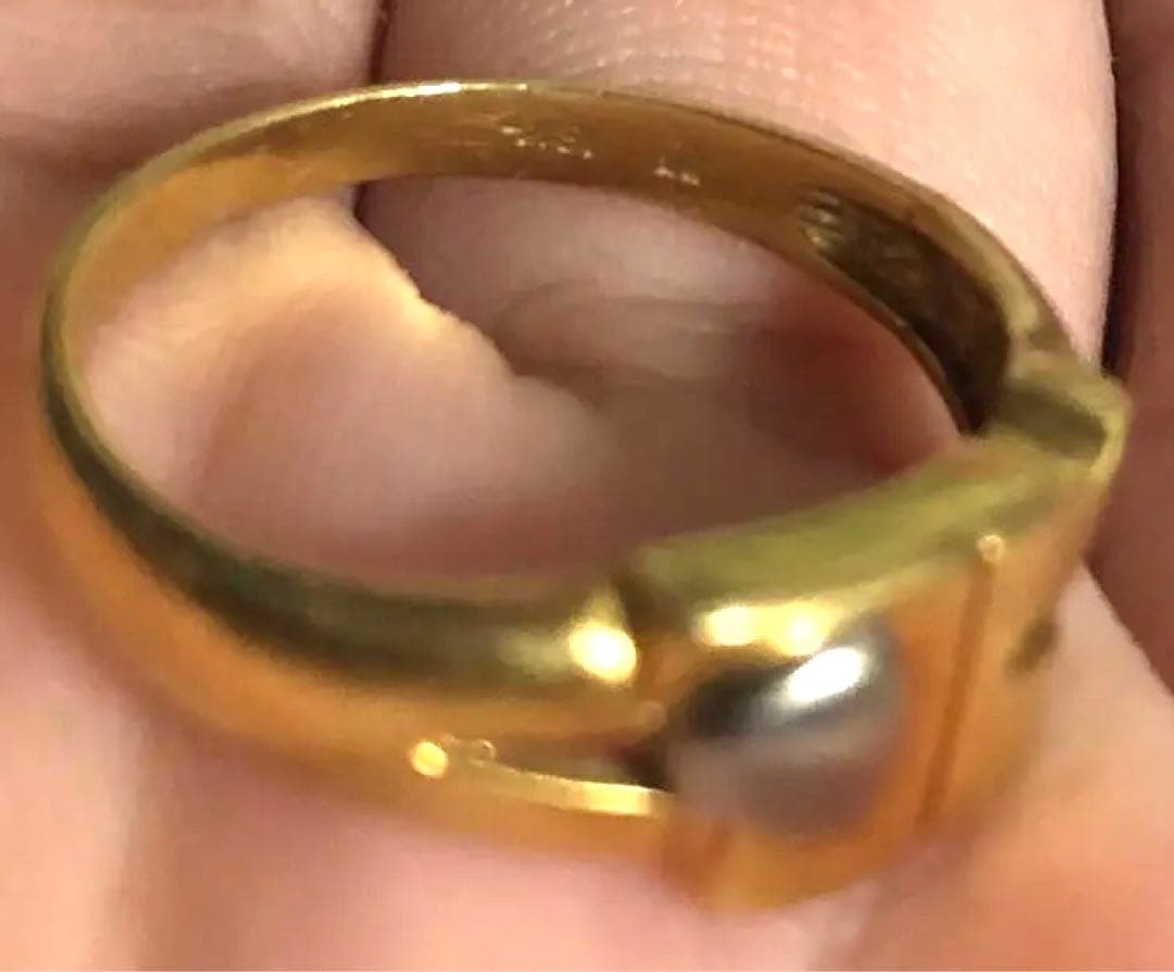 ゴールド シンプルリング　レディース　ハート付き 18k