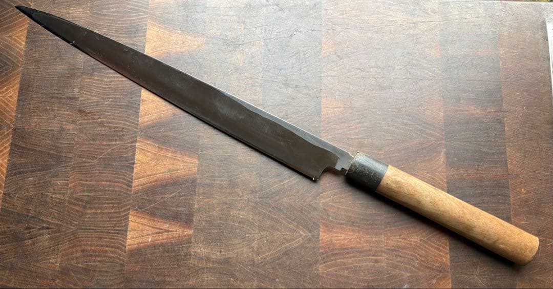 正本　築地　霞　柳刃　300mm 尺　包丁　白鋼　和包丁　研ぎ済　刺身