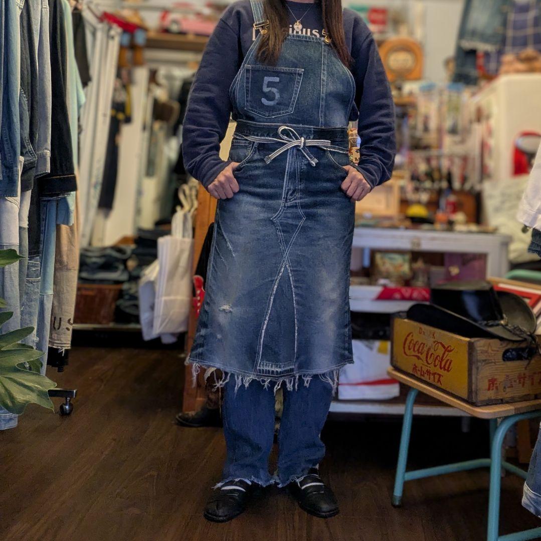 デニムリメイク　エプロン　NO.49S