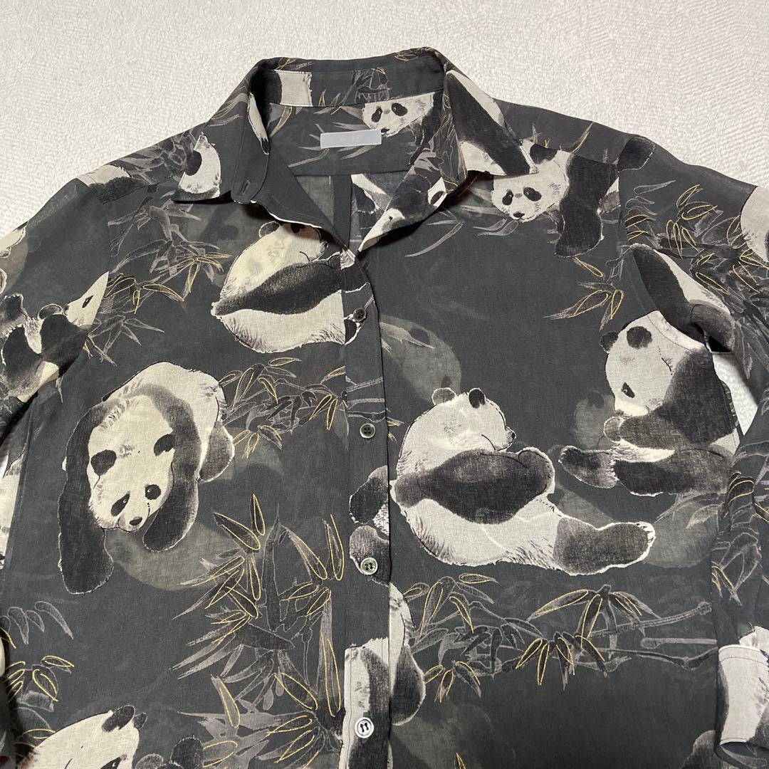 【未使用に近い】Powder パウダー　下迫秀樹　パンダ柄シャツブラウス