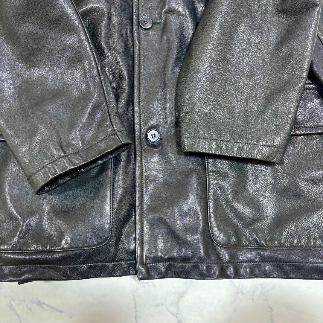 美品 COACH レザーコート XL フルグレインレザー ライナー取外し可 黒