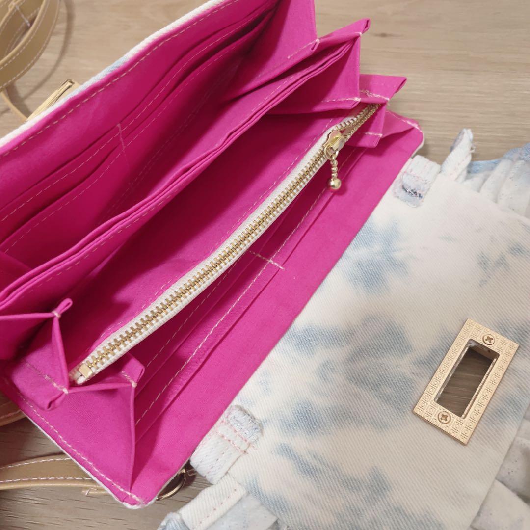 デニム リメイク フリル ウォレット ショルダー