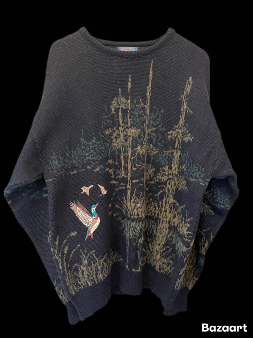 【極美品】70s PENDLETON LOBO マガモ柄 ウールニット USA製