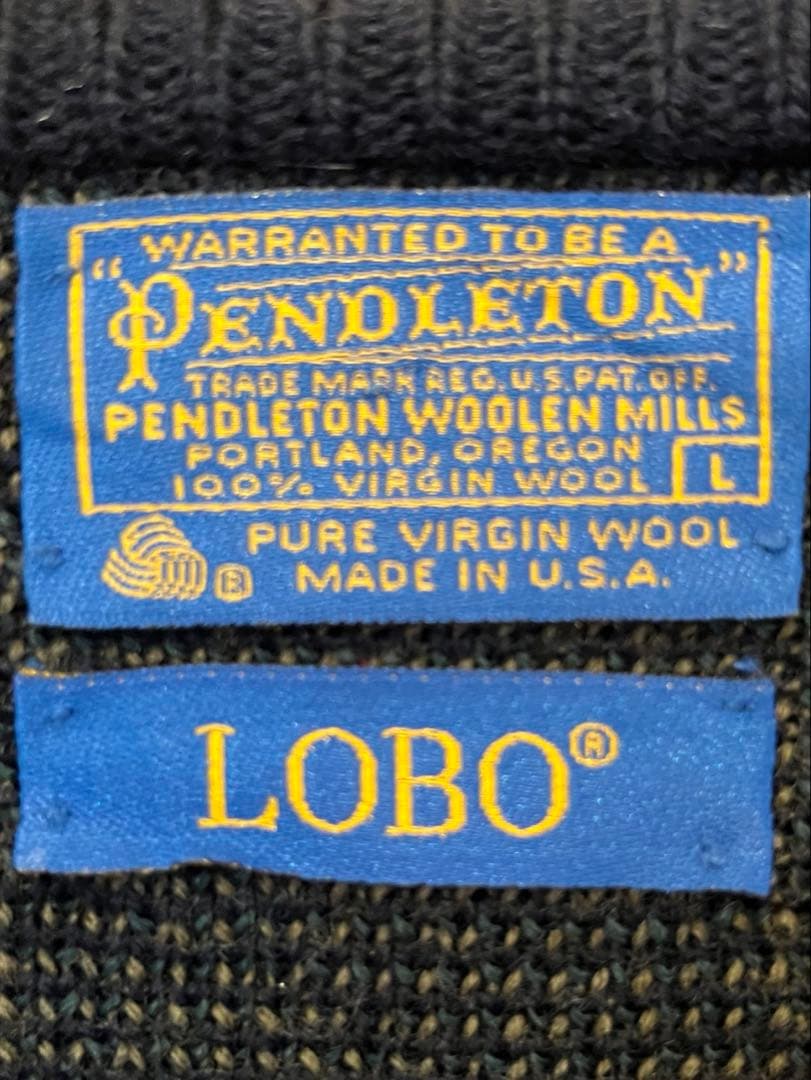 【極美品】70s PENDLETON LOBO マガモ柄 ウールニット USA製