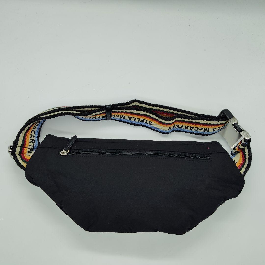 美品 ステラマッカートニー ウエストポーチ ボディバッグ 黒 ブラック 虹