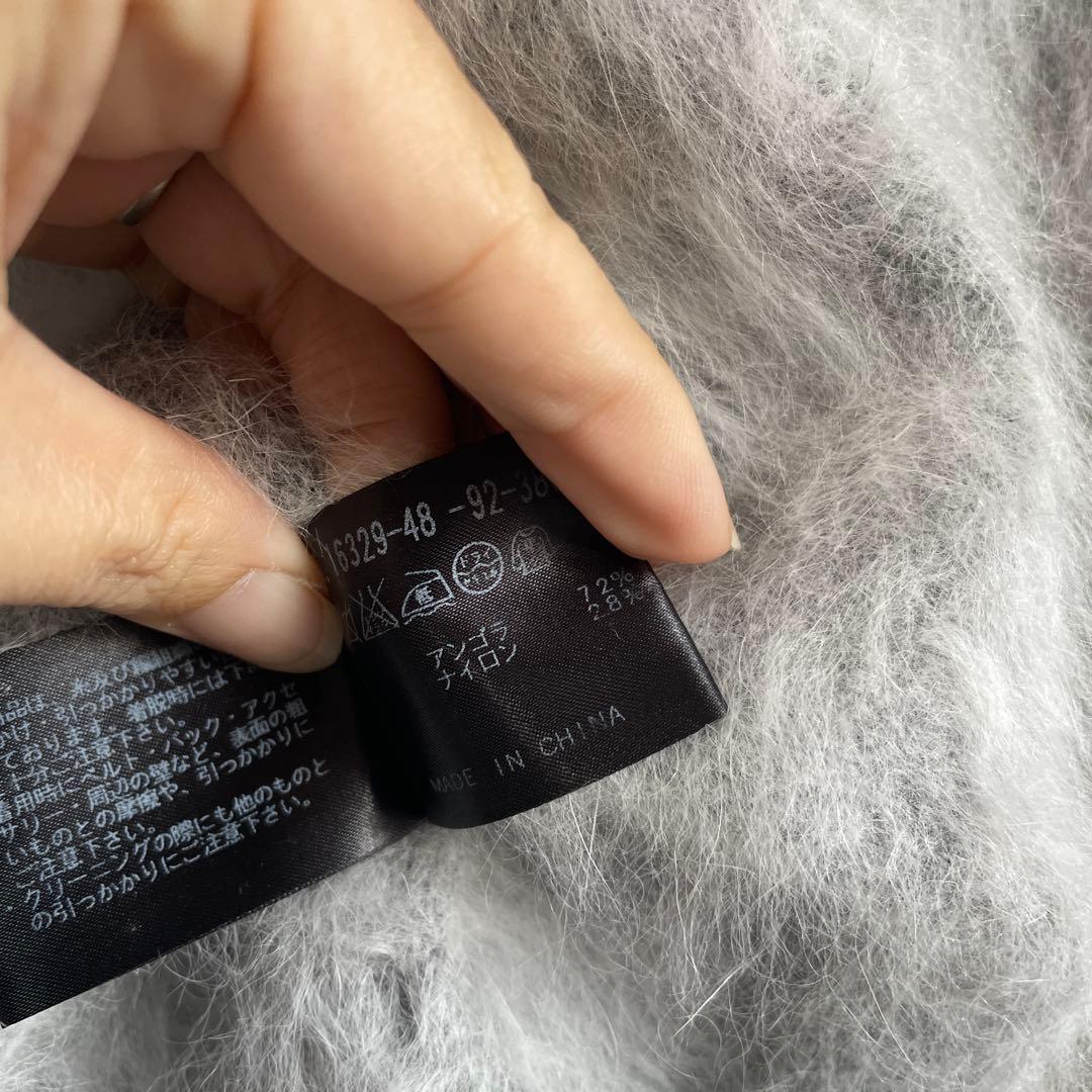 ANAYI グレー アンゴラ72% ラメクルーネックセーター