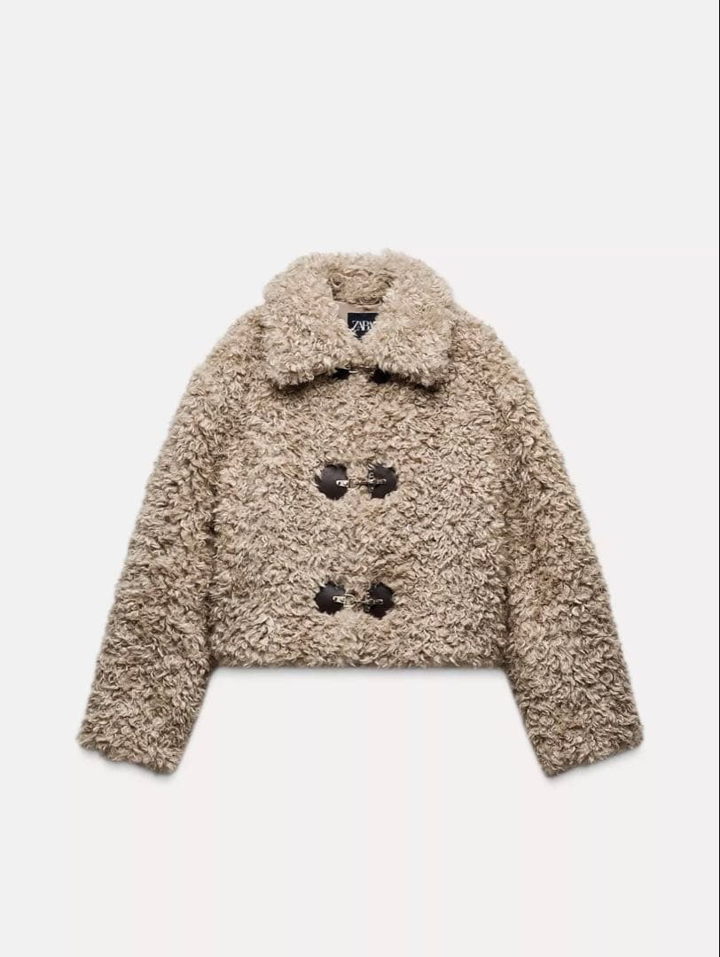 ZARA フェイクボア トグルジャケット