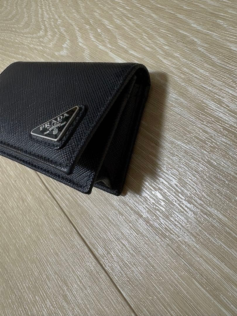 【美品】PRADA ブラック サフィアーノレザー 名刺入れ