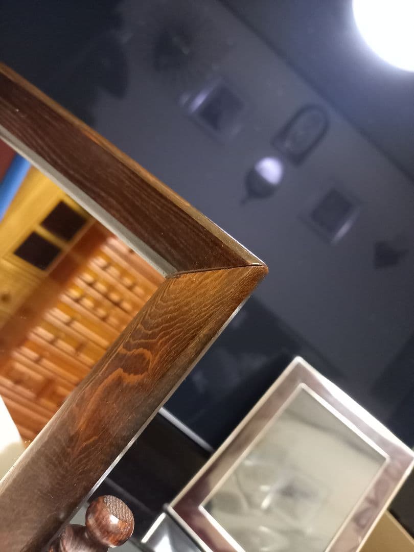 ココナッツ　様売約済　1970's　コロニアルウッド　テーブル　スタンド　ミラー