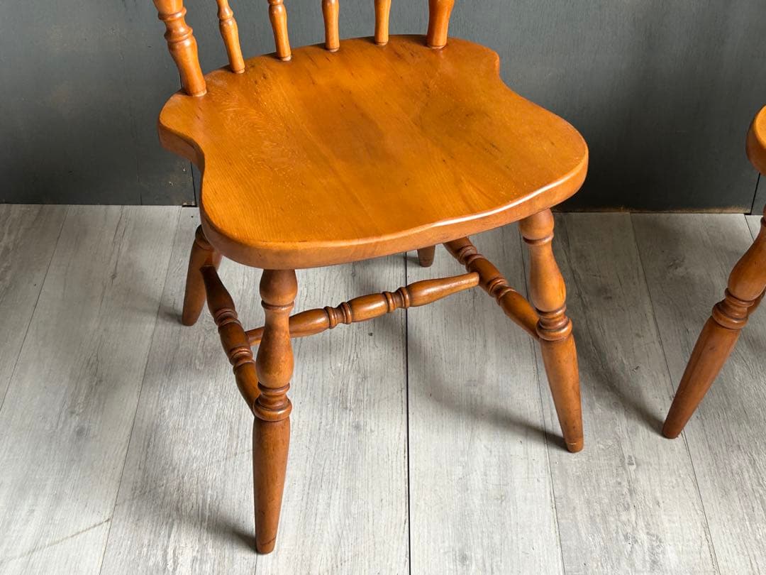 ②飛騨産業　キツツキマーク　ウィンザーチェア　スポークチェア　ヴィンテージ　nz