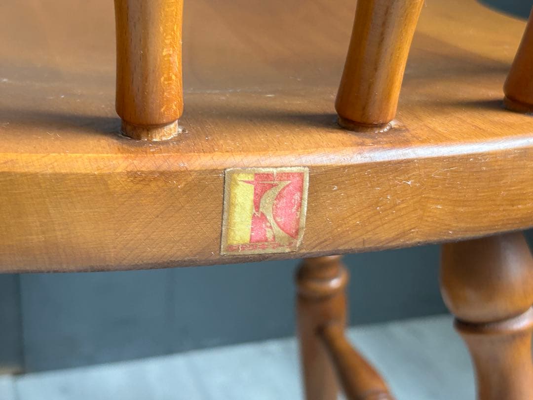 ②飛騨産業　キツツキマーク　ウィンザーチェア　スポークチェア　ヴィンテージ　nz