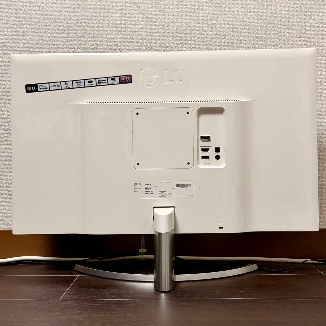 【4K】LG 27インチ IPSモニター 27UD68-W ホワイト