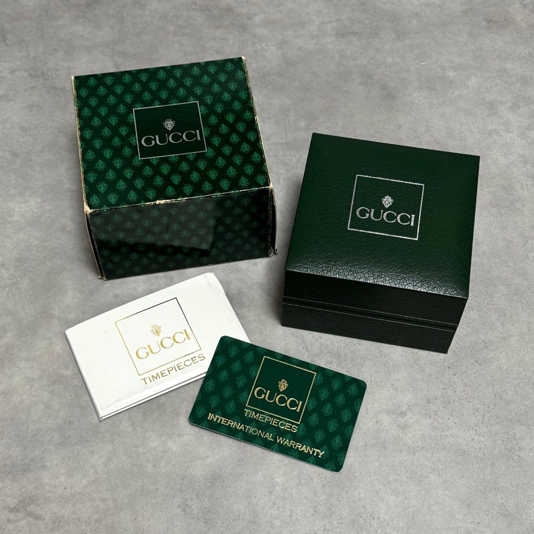 稼働品 1996年 GUCCI 1500L ゴールドブラック バングルウォッチ