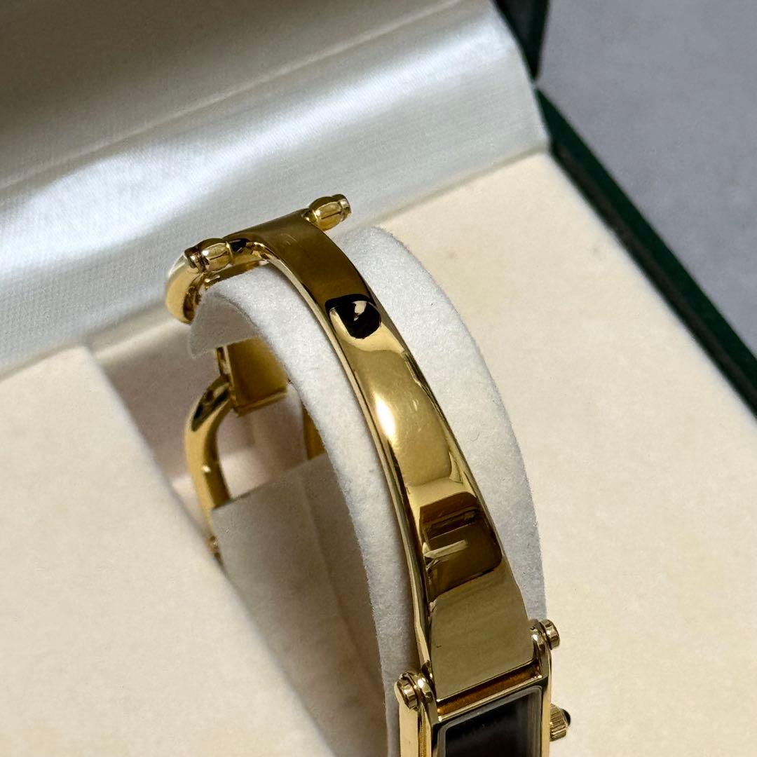 稼働品 1996年 GUCCI 1500L ゴールドブラック バングルウォッチ