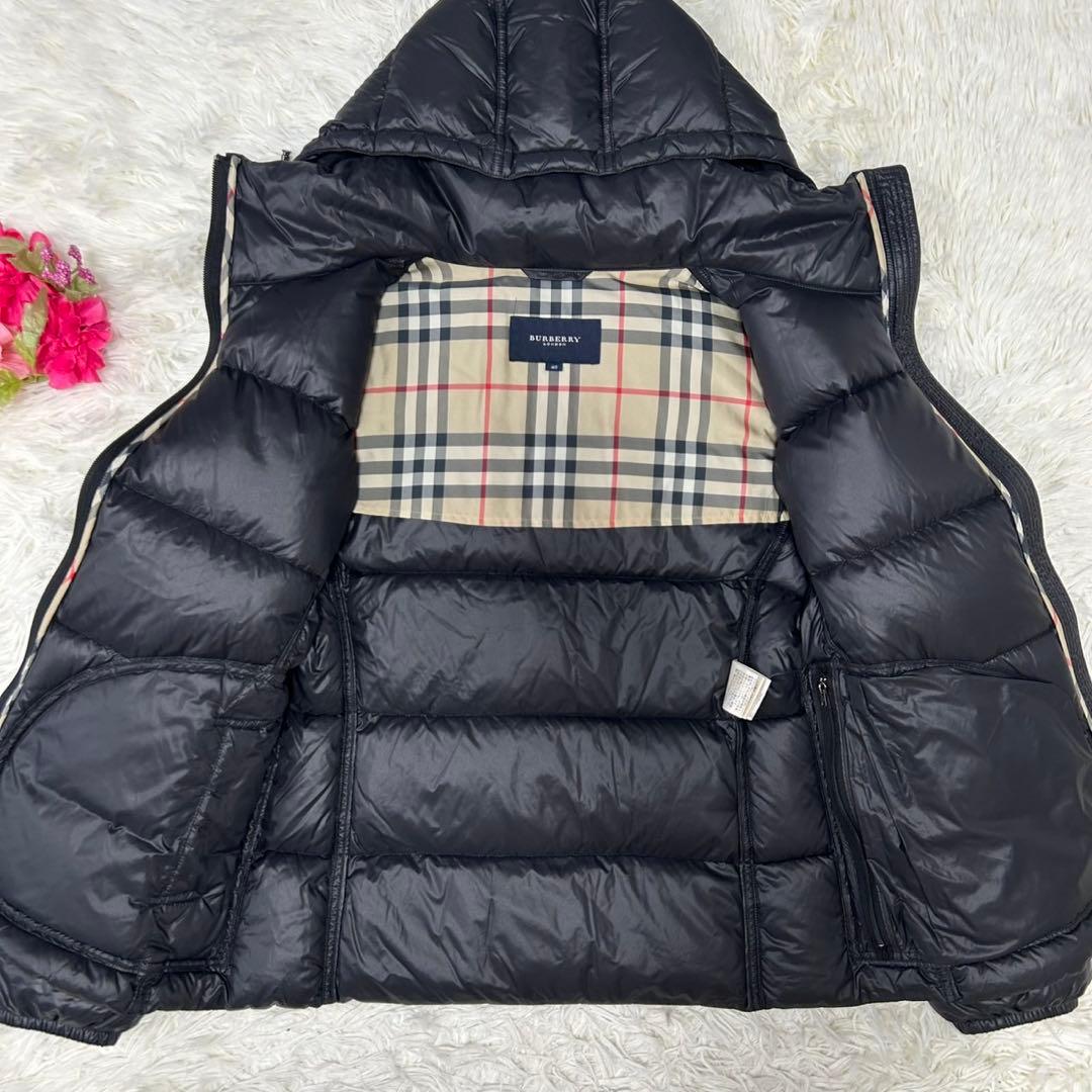 【極美品/L】バーバリーロンドン ダウンジャケット メガノバチェック 黒
