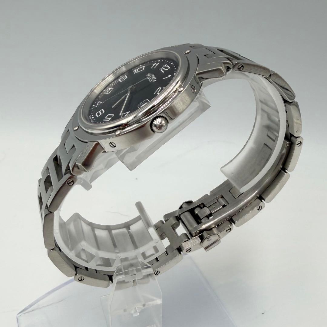 【人気✨】HERMES メンズ　腕時計　クリッパー　黒　CL6.710 新品電池
