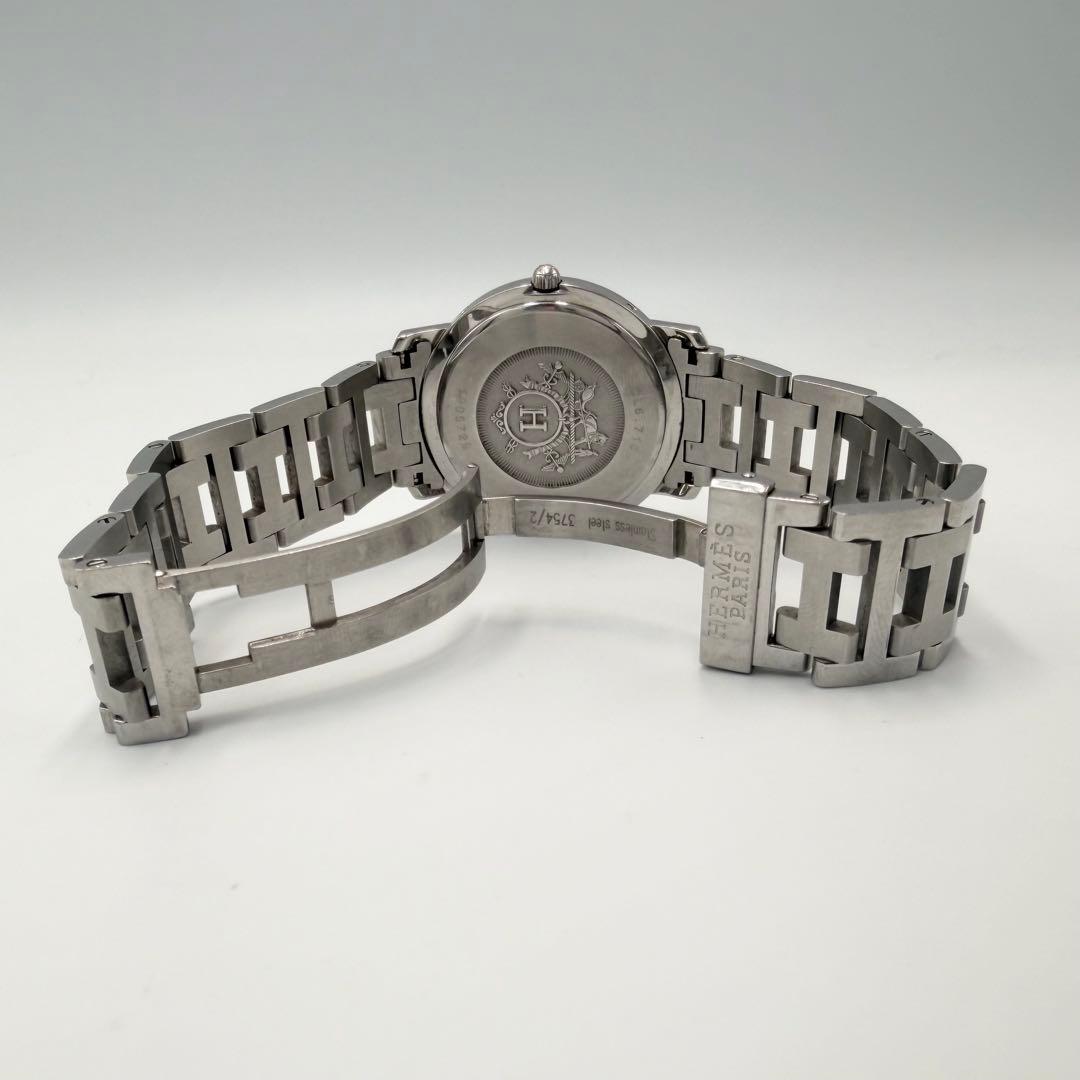 【人気✨】HERMES メンズ　腕時計　クリッパー　黒　CL6.710 新品電池