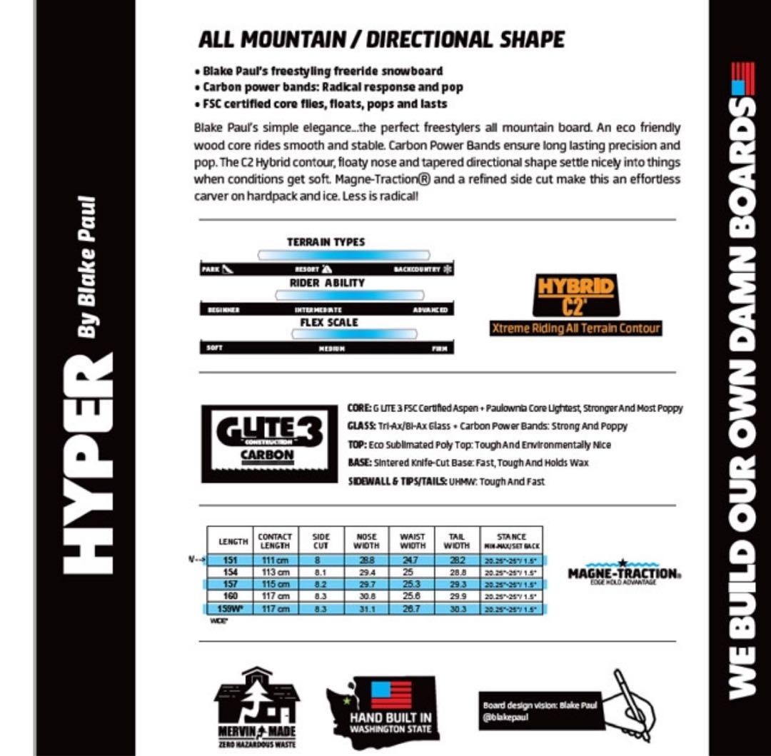 Gnu hyper 157 グヌー ハイパー 157 2023-2024モデル