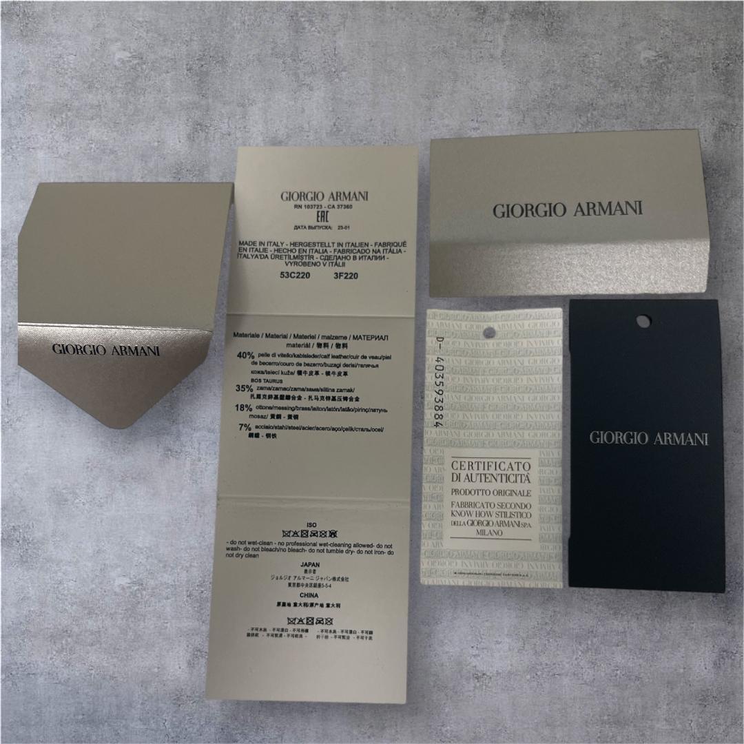 Giorgio Armani ブラック レザーブレスレット