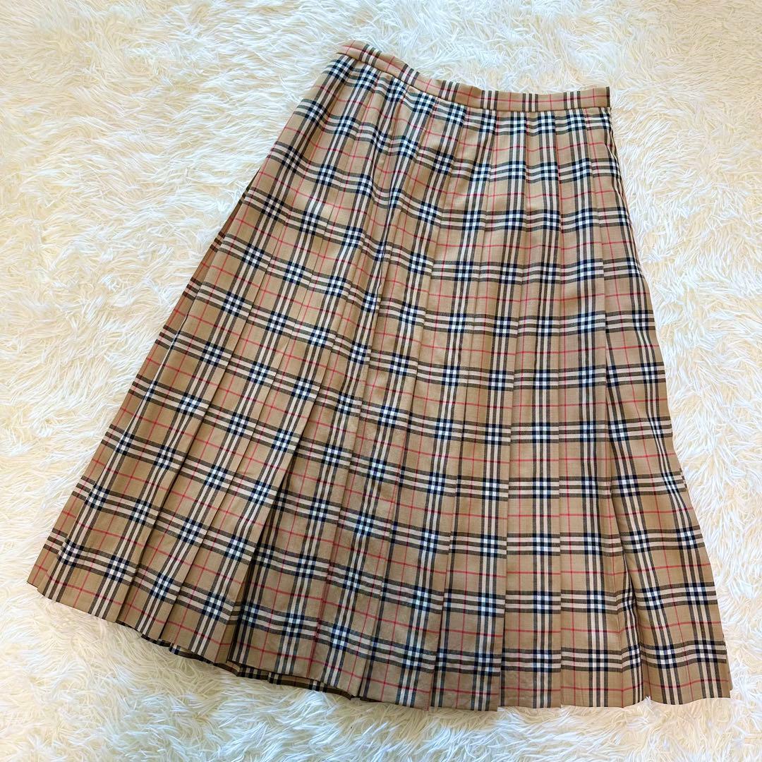 burberrys プリーツスカート　ロング　ノバチェック ベージュ　40