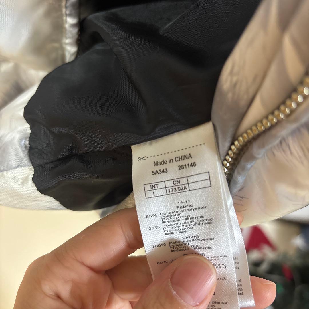 アルマーニ　EA7 グレー 羽柄白ダウンジャケット