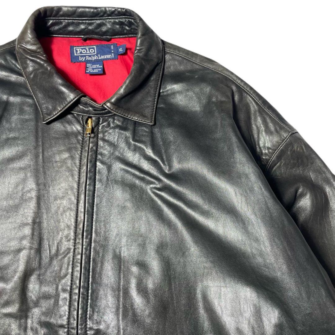 り*す様 【極上】90s 00s ラルフローレン レザージャケット ポニー無し