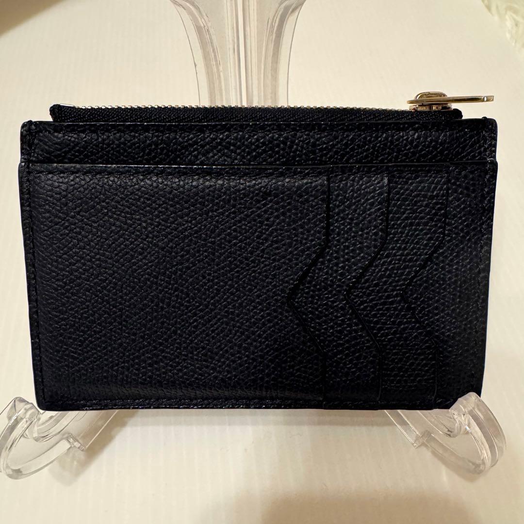 未使用級 Valextra 高級 レザー フラグメントケース カード 小銭 黒