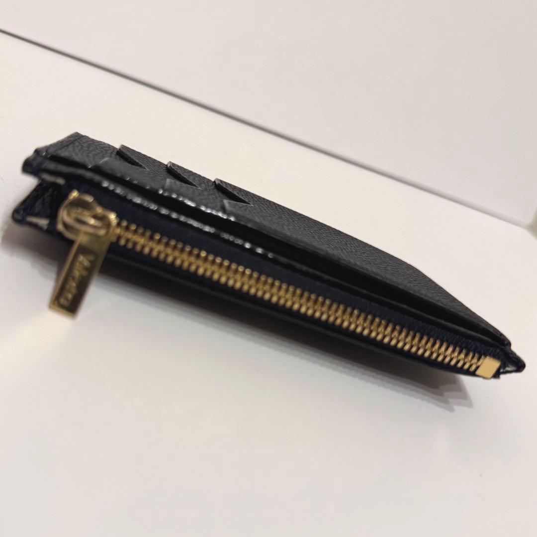 未使用級 Valextra 高級 レザー フラグメントケース カード 小銭 黒