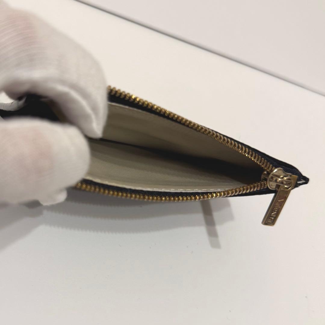 未使用級 Valextra 高級 レザー フラグメントケース カード 小銭 黒