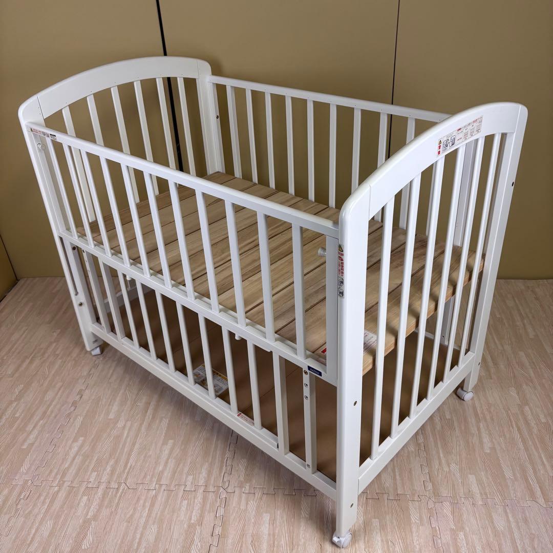 ☆除菌清掃済☆カトージ　立ちベッド4ポジション　ホワイト　すのこ床板　ハイタイプ