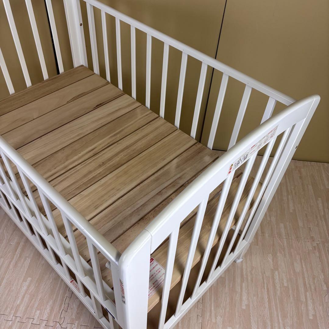 ☆除菌清掃済☆カトージ　立ちベッド4ポジション　ホワイト　すのこ床板　ハイタイプ