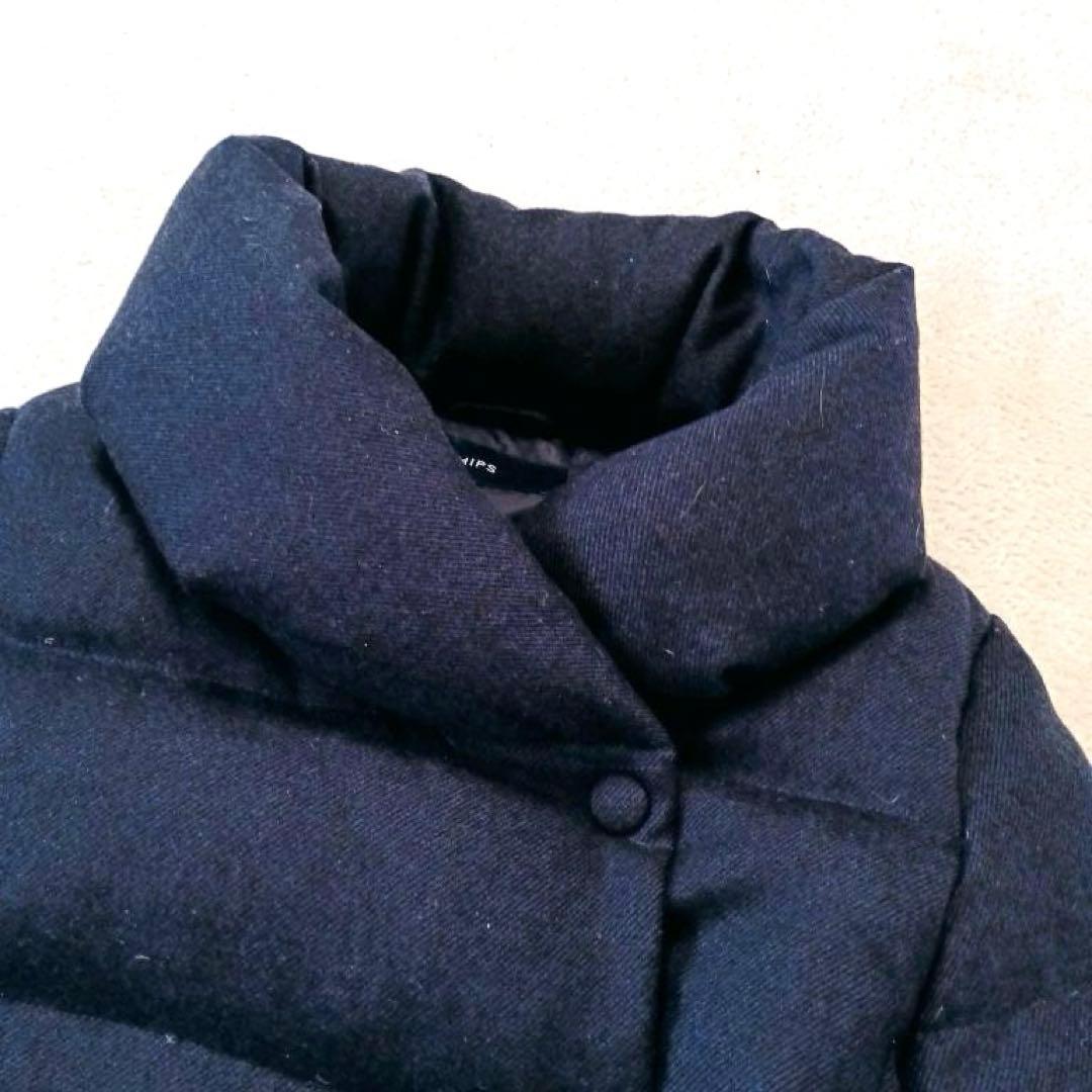 美品✨シップス 高級 シルク カシミヤ ショールカラー ダウンコート M 紺