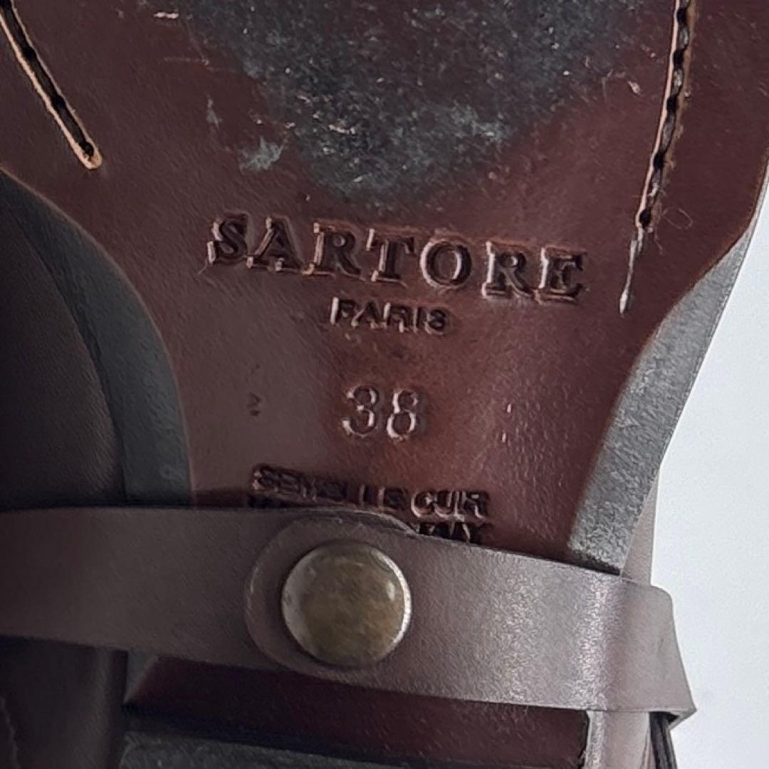 極美品■SARTORE【23.0】ハーネスブーツ レザー スエード ブラウン 茶