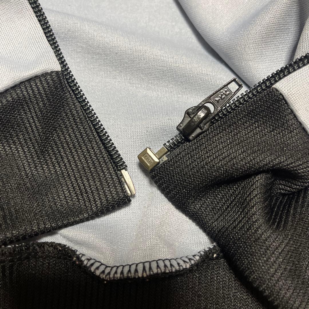 80's adidas デサント製 トラックジャケット グレー‪×黒 L程度