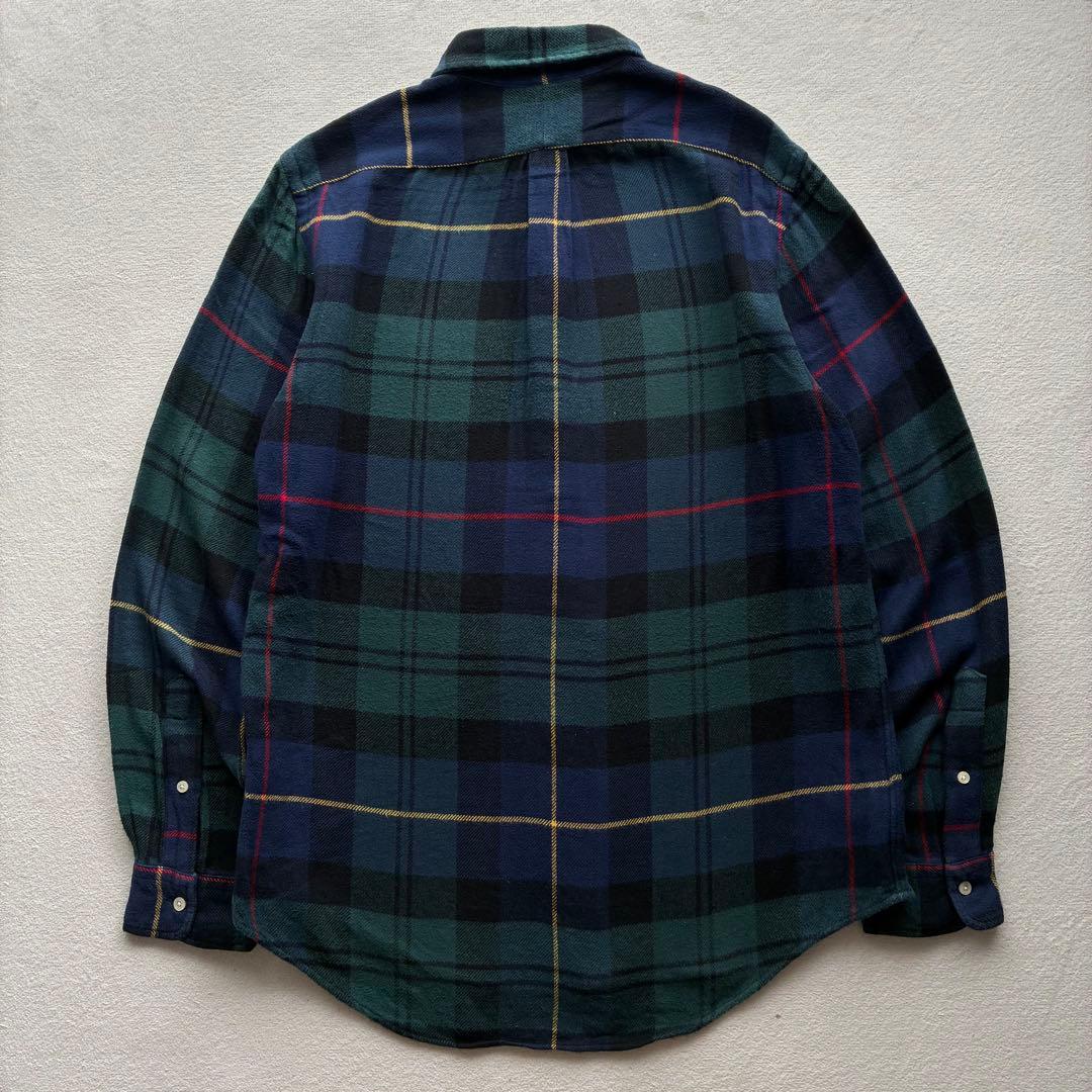 《近年物》Ralph Lauren フランネルチェックシャツ Mサイズ 刺繍ロゴ