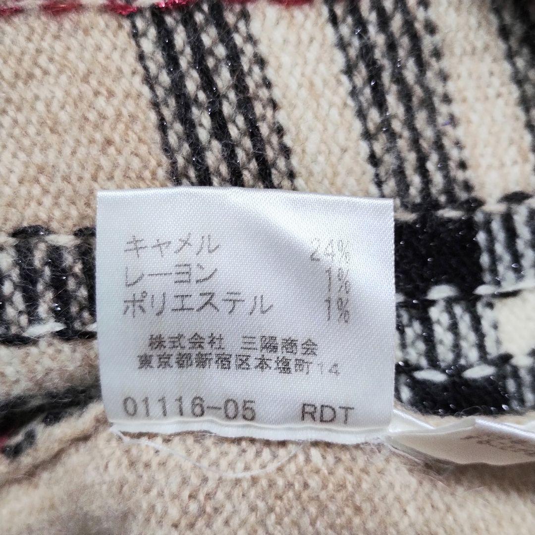 バーバリーロンドン　タートルネックニットセーター　ノバチェック　キャメル24%