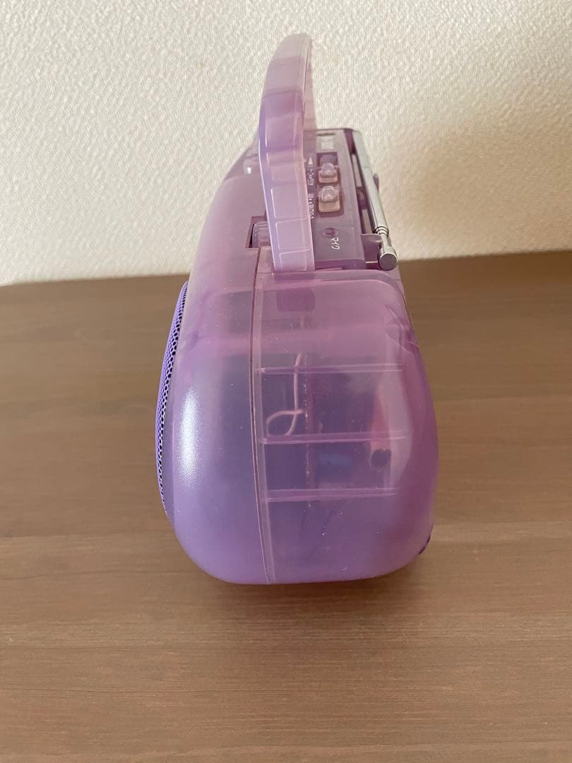 【レトロ】ハローキティ　スケルトン　ラジカセ　クリアパープル　RM-180KT