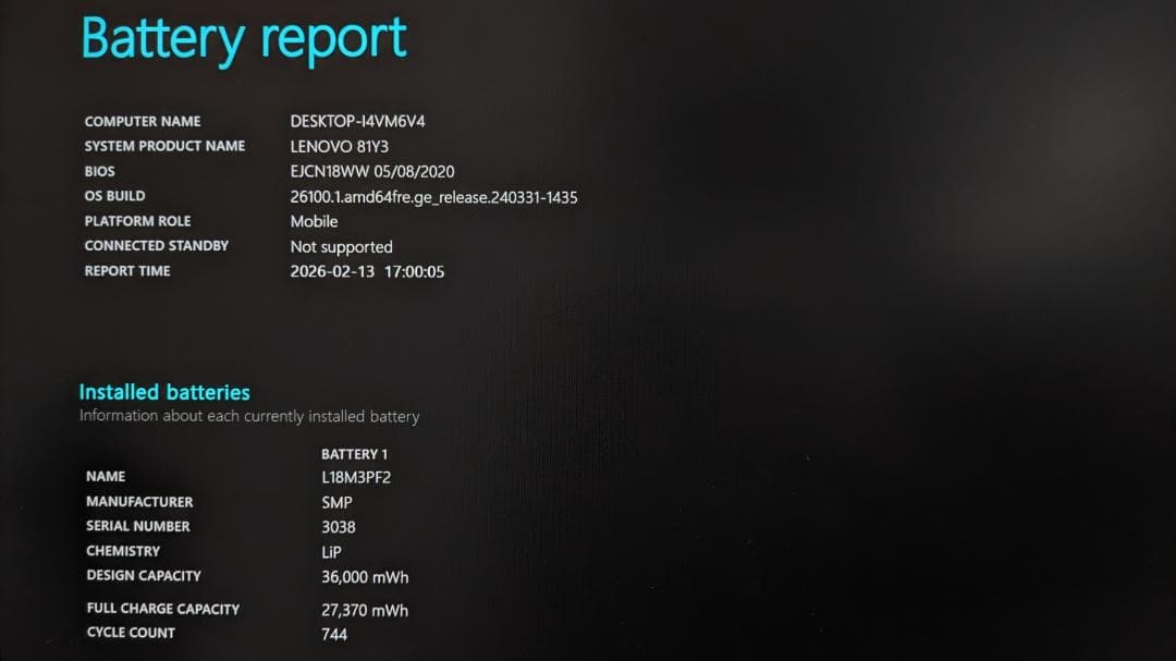 訳あり Lenovo ideapad L3 15IML05(81Y3)