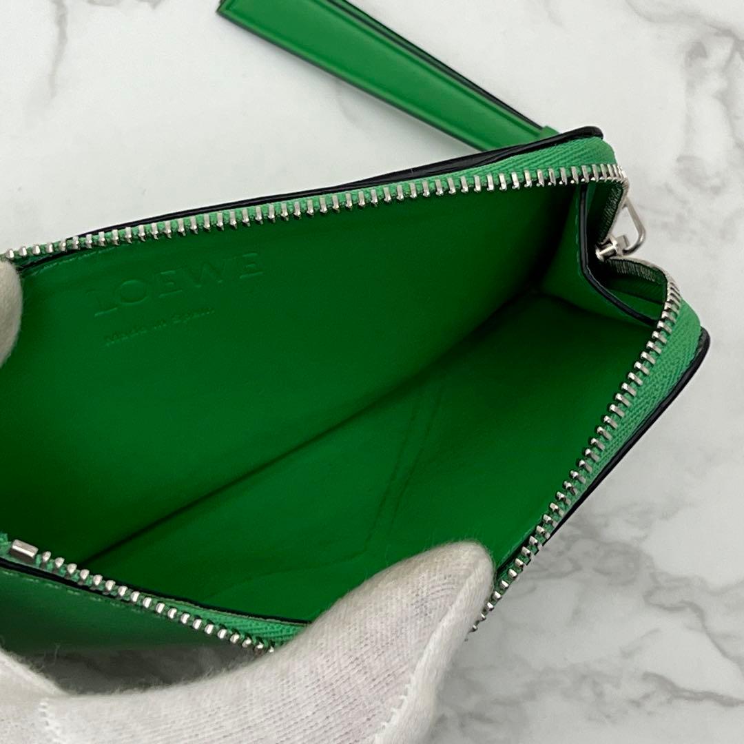 ロエベ パズル ロング カードホルダー ケース グリーン 廃盤カラー