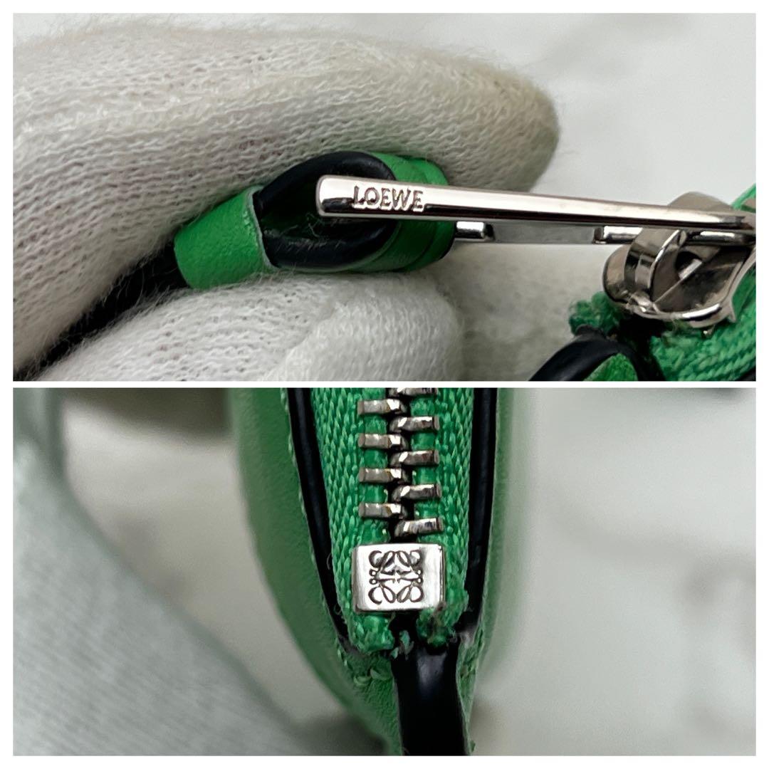 ロエベ パズル ロング カードホルダー ケース グリーン 廃盤カラー